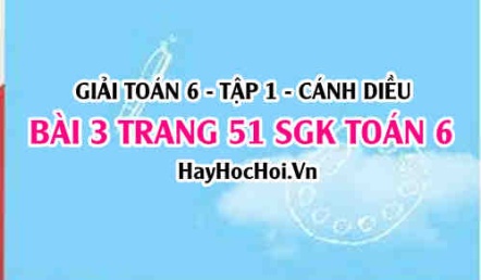 Giải bài 3 trang 51 Toán 6 Tập 1 SGK Cánh Diều